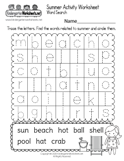 Free Kindergarten Summer Worksheets - Keeping Kids Learning in the Summer