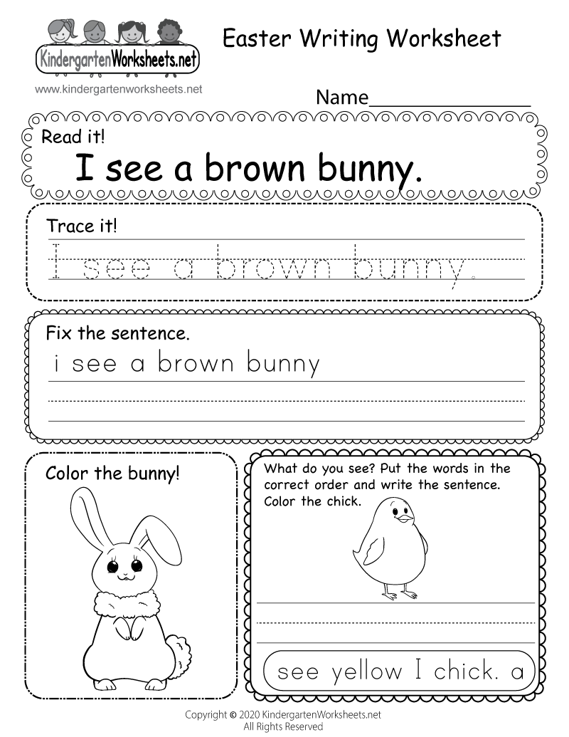 Easter Writing Worksheet