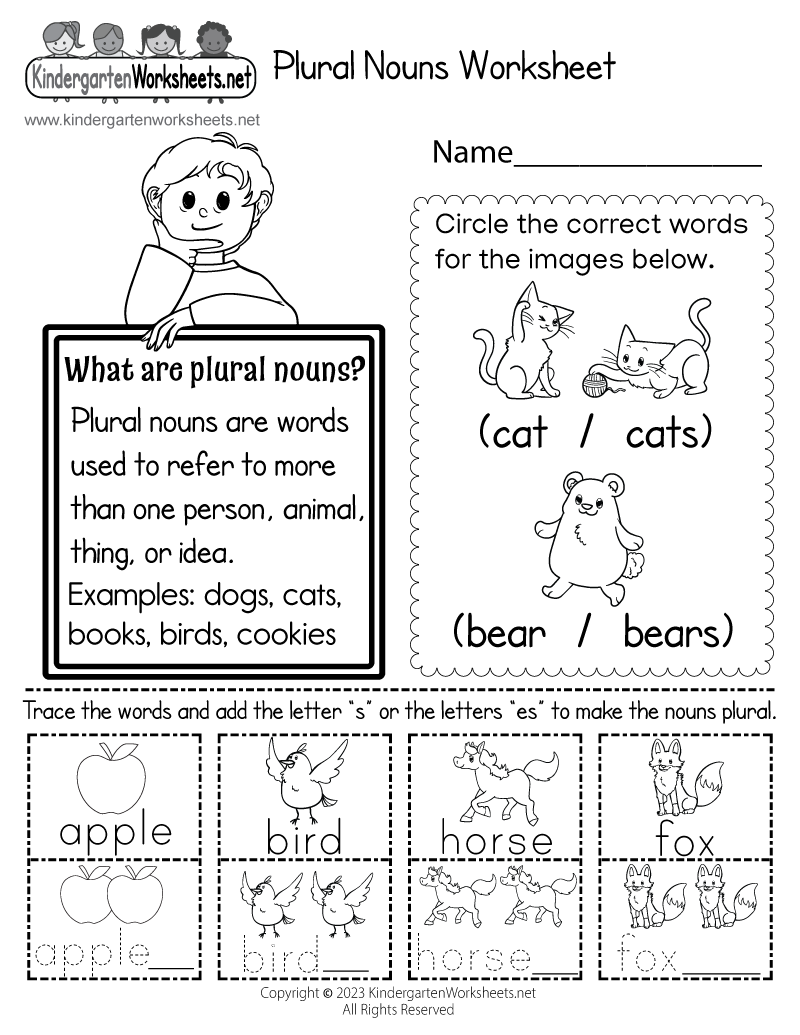 Printable English Worksheets For Kindergarten