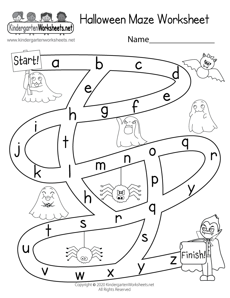 Halloween Maze Worksheet Free Kindergarten Holiday Worksheet For Kids