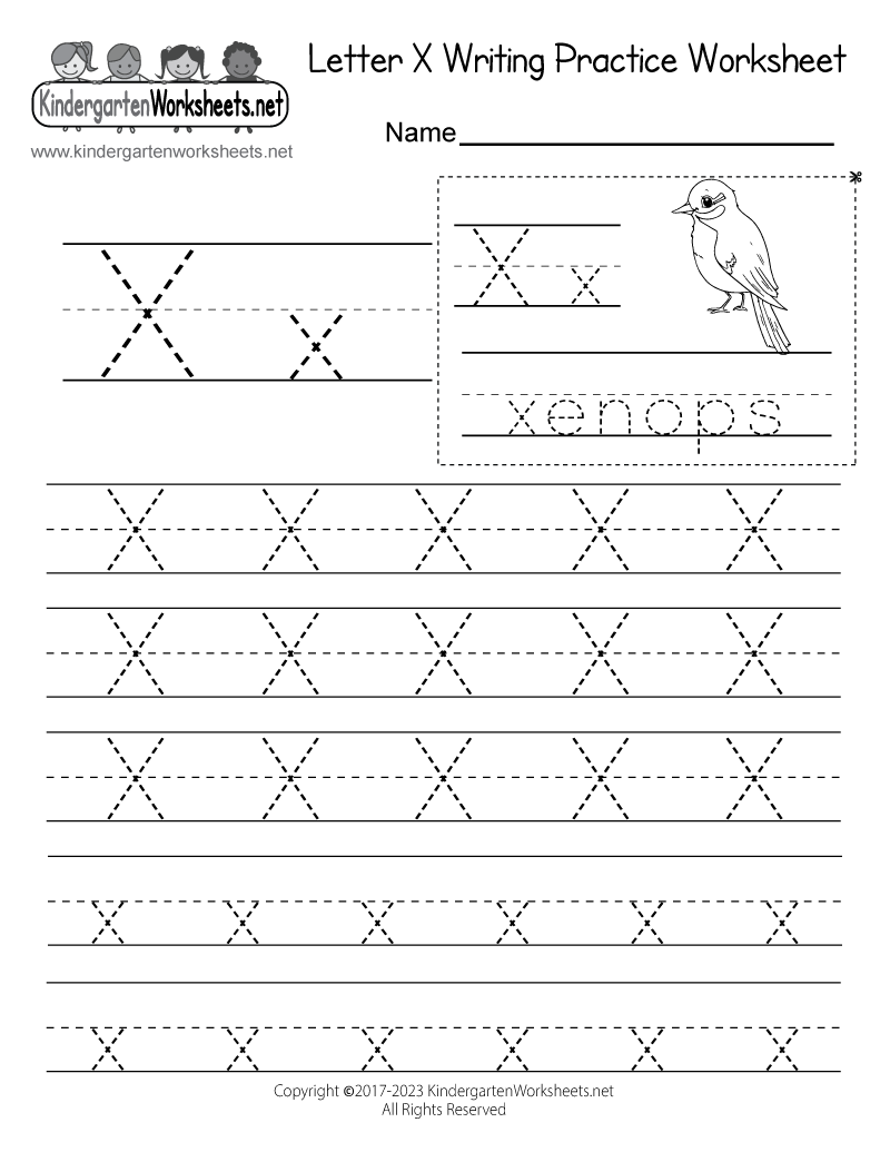 Letter X Writing Practice Worksheet Free Kindergarten English Worksheet For Kids