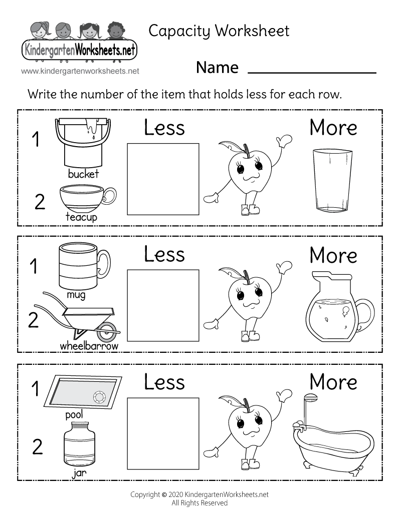 Kindergarten Measurement Worksheets Free Printables