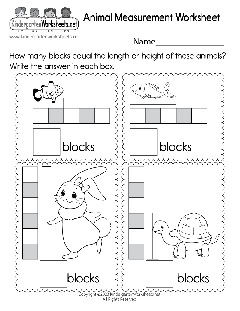 Free Printable Measurement Worksheet For Kindergarten