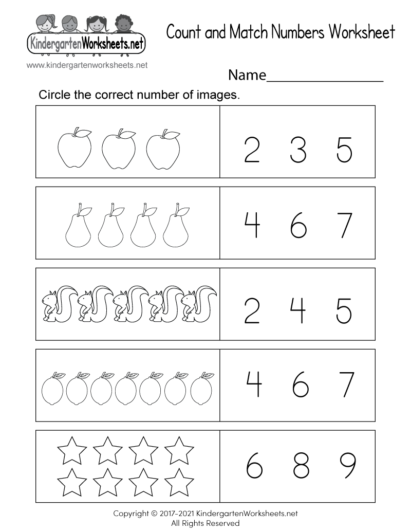 Kindergarten Printable Math Worksheets