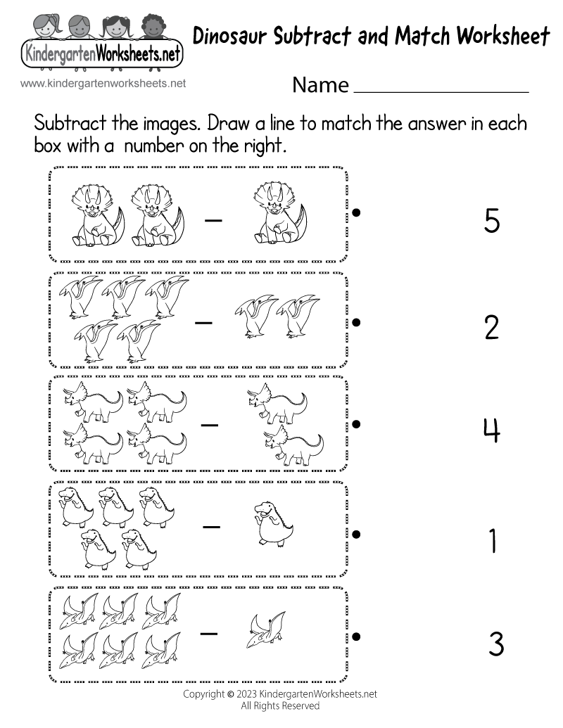 Subtracting Worksheet Free Kindergarten Math Worksheet For Kids