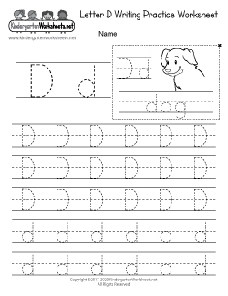 Free Kindergarten Writing Worksheets - Learning to write the alphabet.