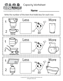 Free Kindergarten Measurement Worksheets - Familiarizing and estimating ...