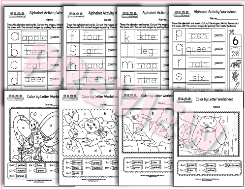 Color by Letter - Alphabet Worksheets Preview