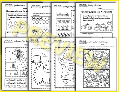 Color by Number - Halloween Worksheets Preview