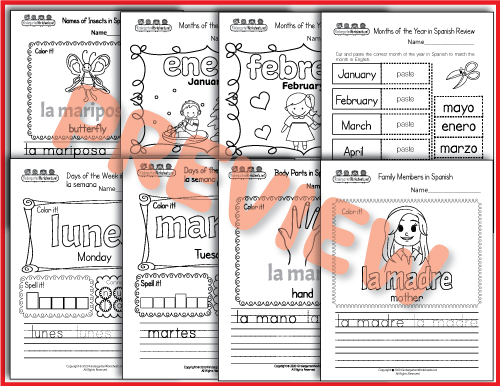 Days of the Week - Spanish Worksheets Preview