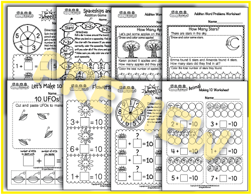 Making 10 - Addition Worksheets Preview