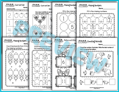 Missing Numbers - Counting Worksheets Preview