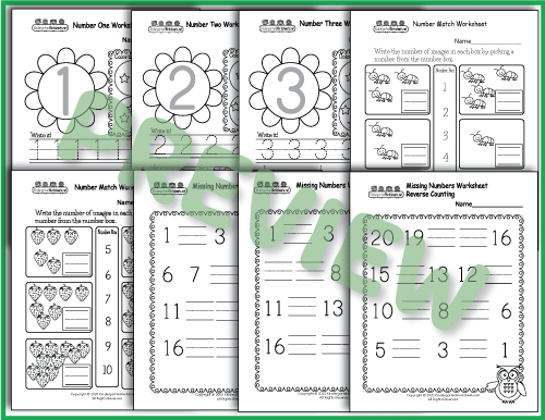 Number Match - Numbers Worksheets Preview