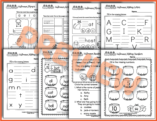 Phonics and Reading - Halloween Worksheets Preview