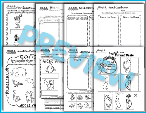 Seasons and Animals - Science Worksheets Preview