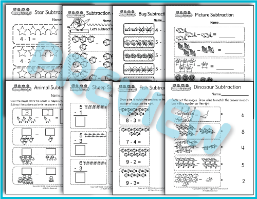 Subtracting Pictures - Subtraction Worksheets Preview