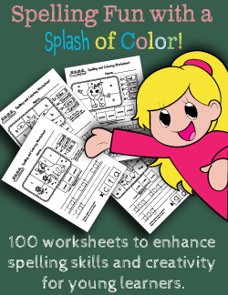 Banner for the Premium Spelling and Coloring Worksheets Collection