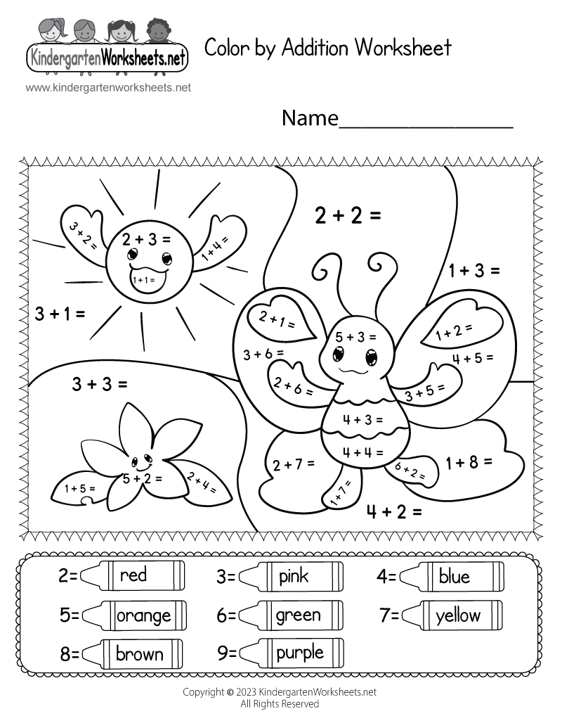 free math coloring worksheets kindergarten