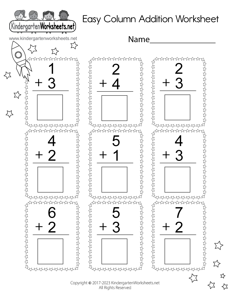 kindergarten math worksheets addition