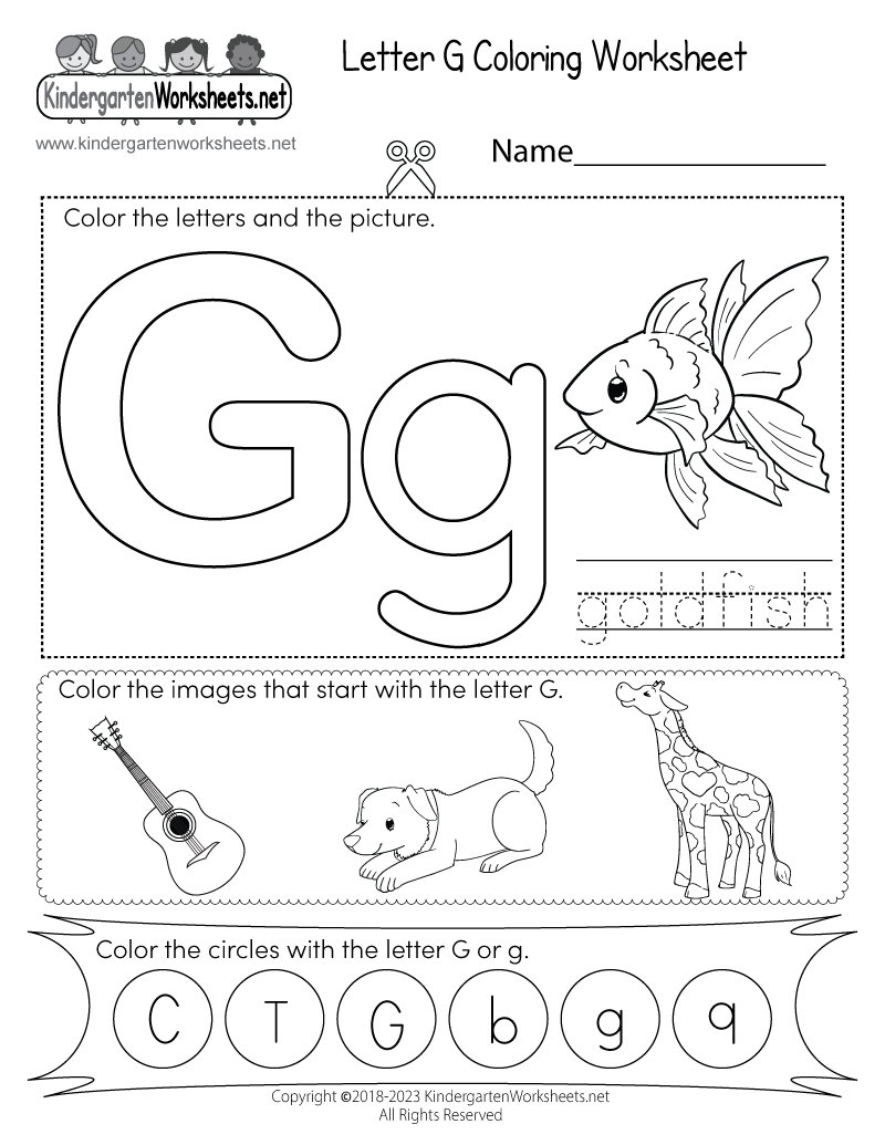 Letter G Worksheets Preschool Free Printable