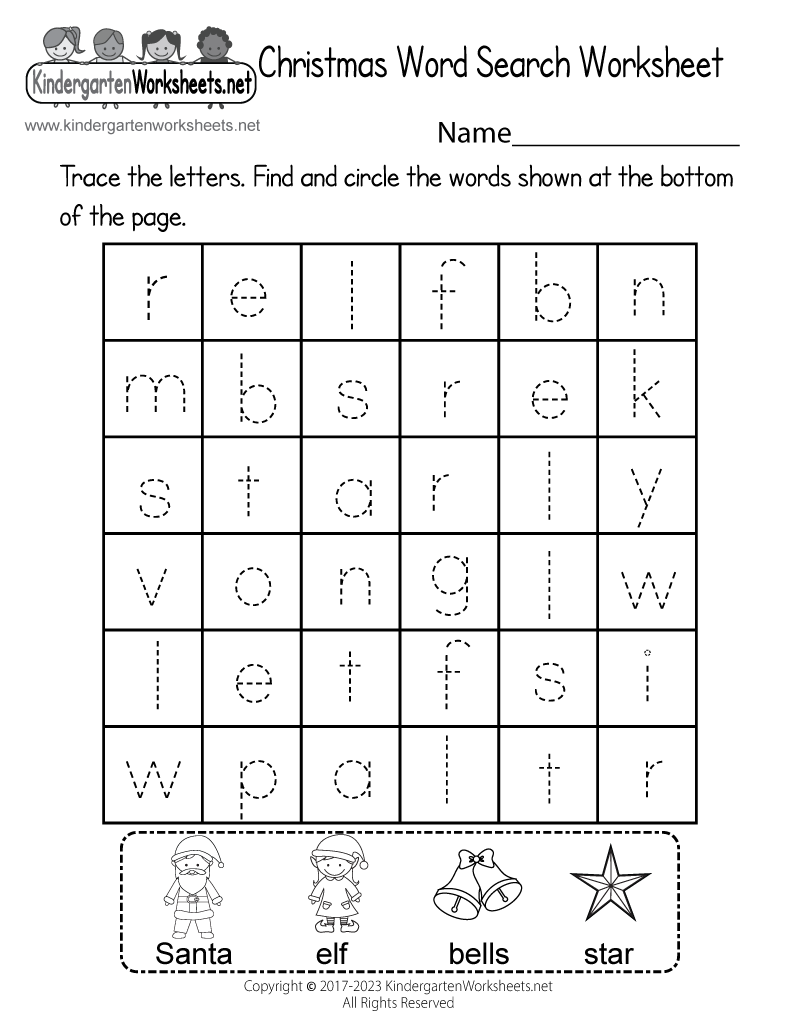 Christmas Word Search Worksheet Free Kindergarten Holiday Worksheet 