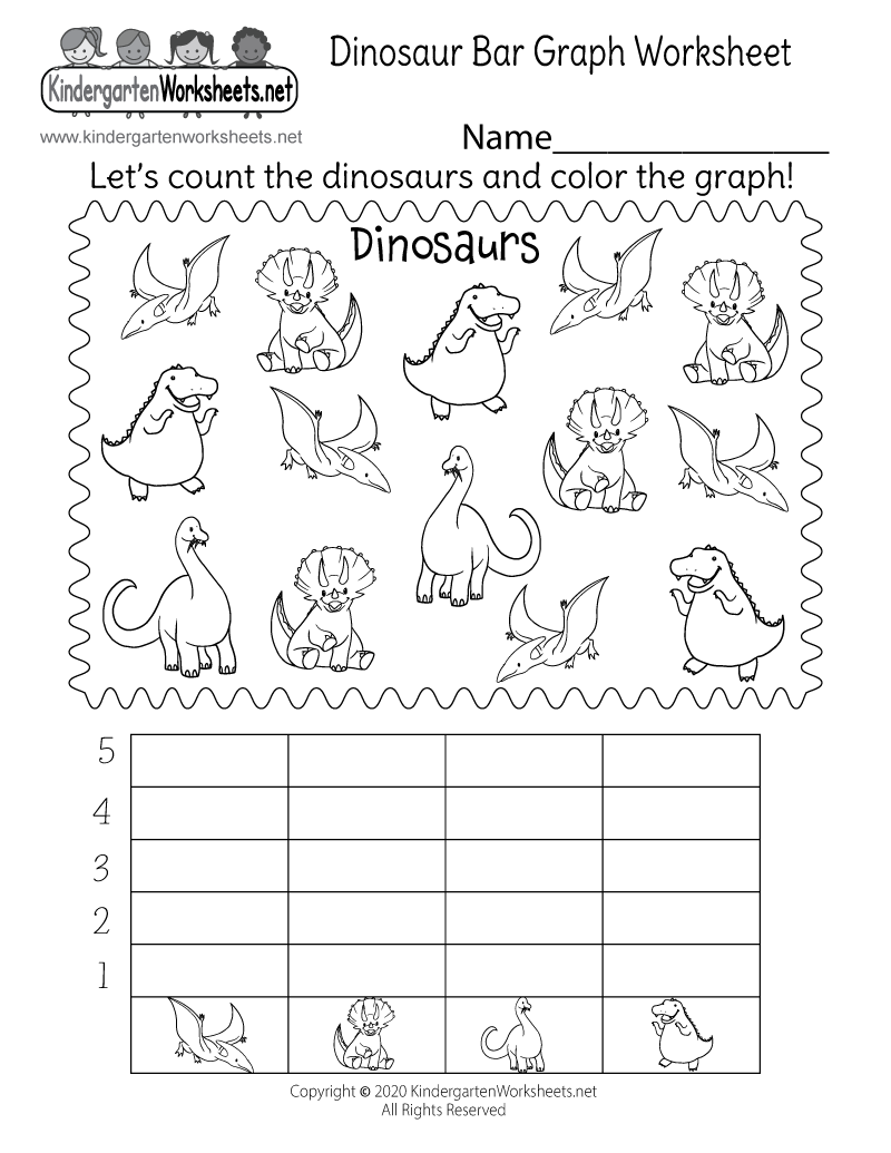 Dinosaur Bar Graph Worksheet Free Printable Digital PDF