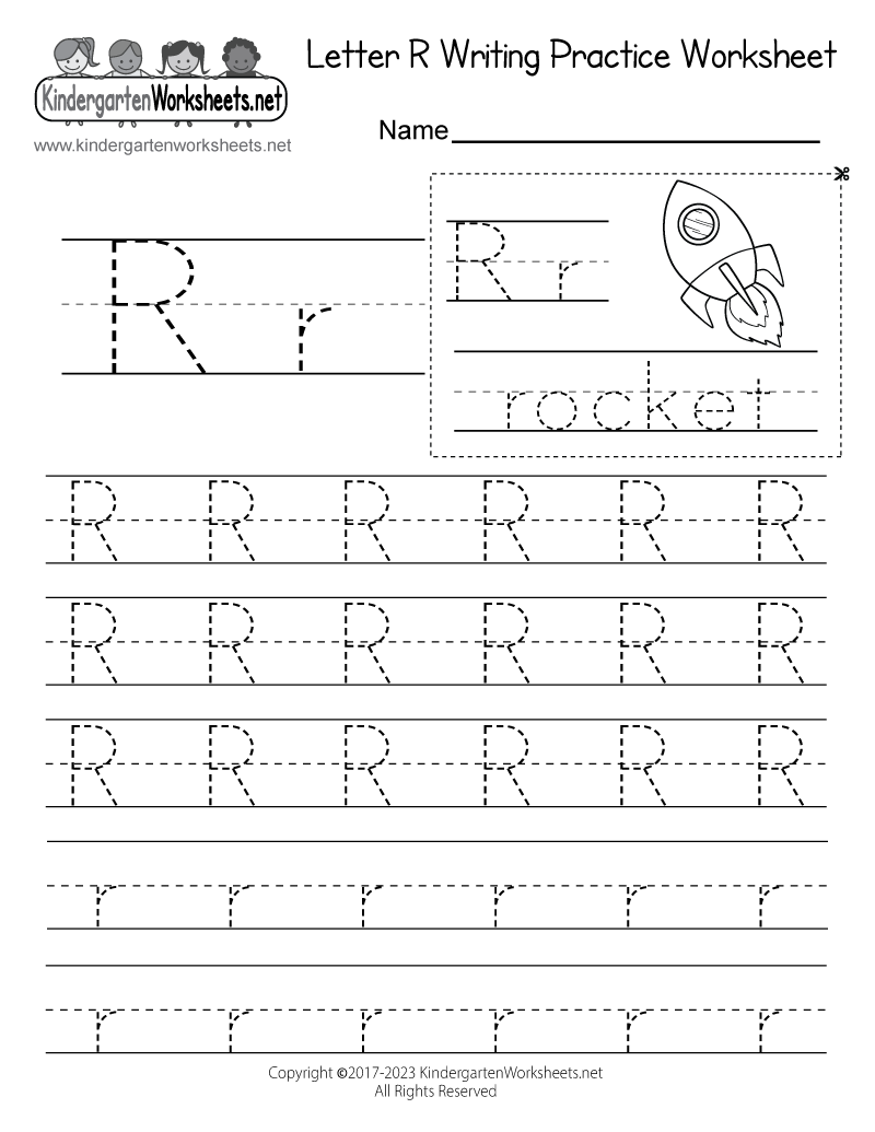 Free Printable Letter R Writing Practice Worksheet For Kindergarten