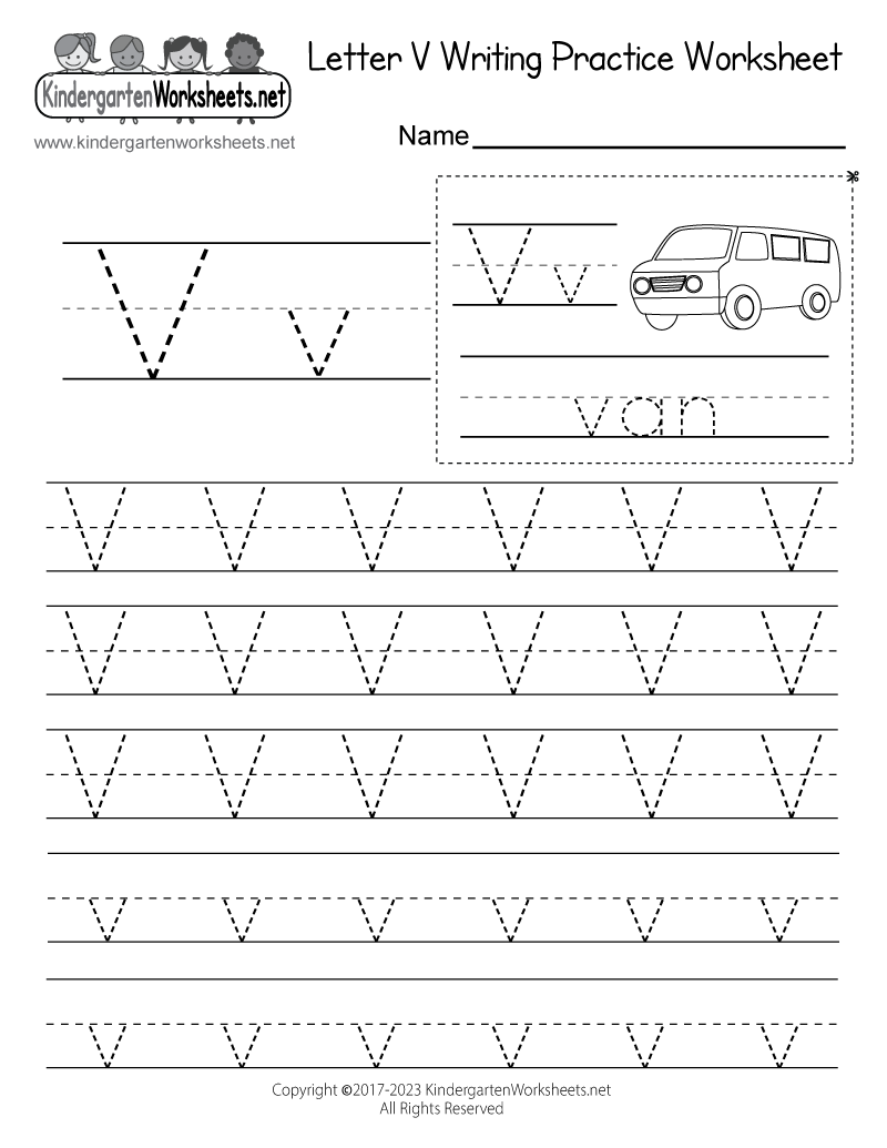 Letter V Writing Practice Worksheet Free Kindergarten English Worksheet For Kids