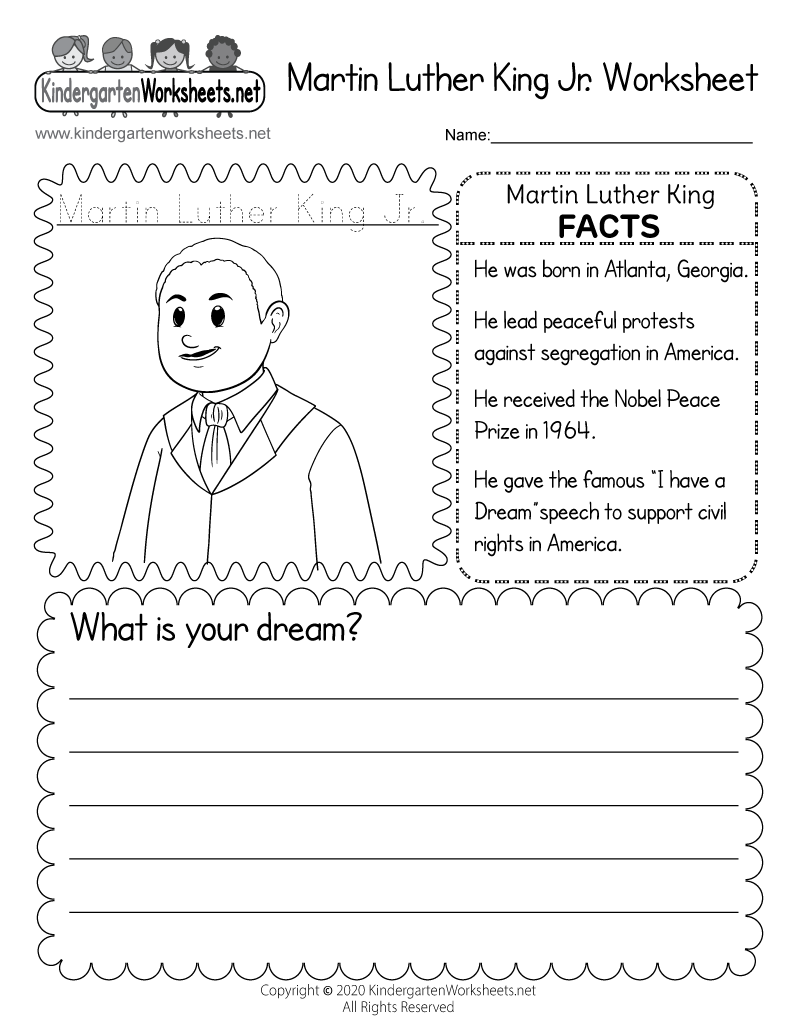 Martin Luther King Printable Worksheets