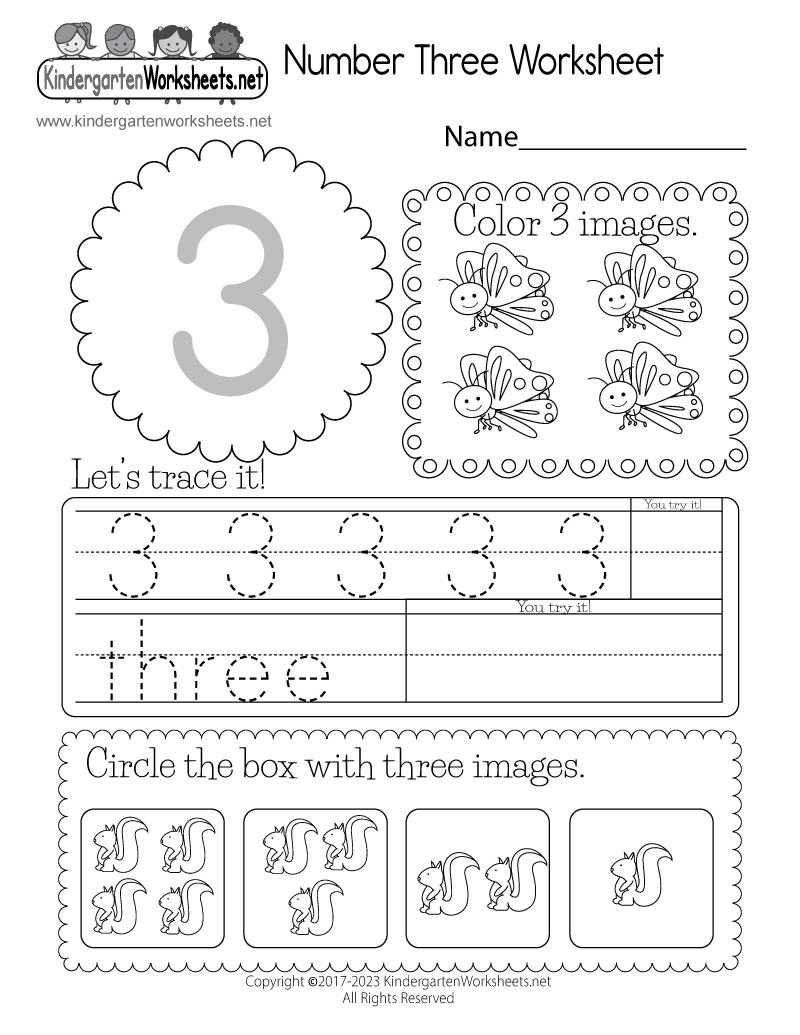 Number 3 Worksheets For Preschool Pdf Free Download