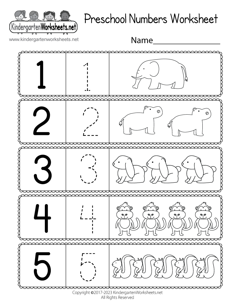 preschool worksheet using numbers free kindergarten math
