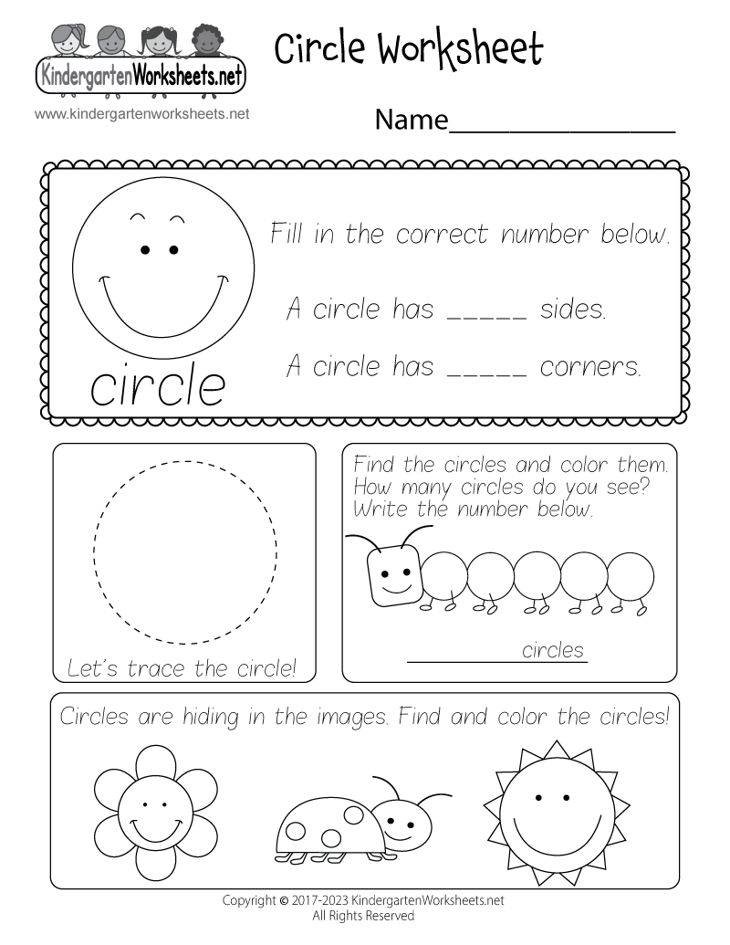 Kindergarten Circle Worksheet Printable