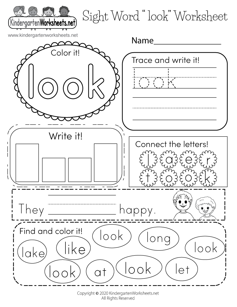 free printable kindergarten sight words list printable