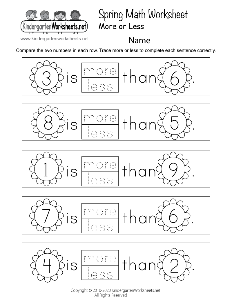 Kindergarten Math Worksheets D40