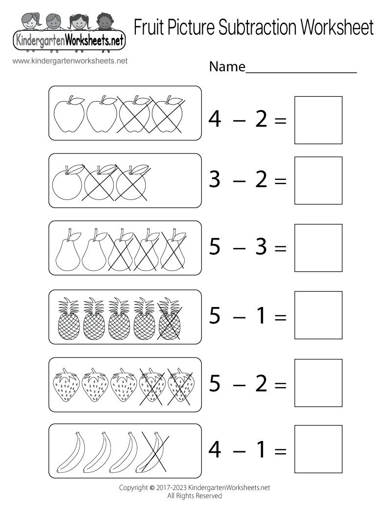 math subtraction worksheet free kindergarten math worksheet for kids