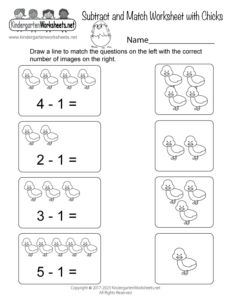 Free Printable Subtraction Worksheets For Kindergarten