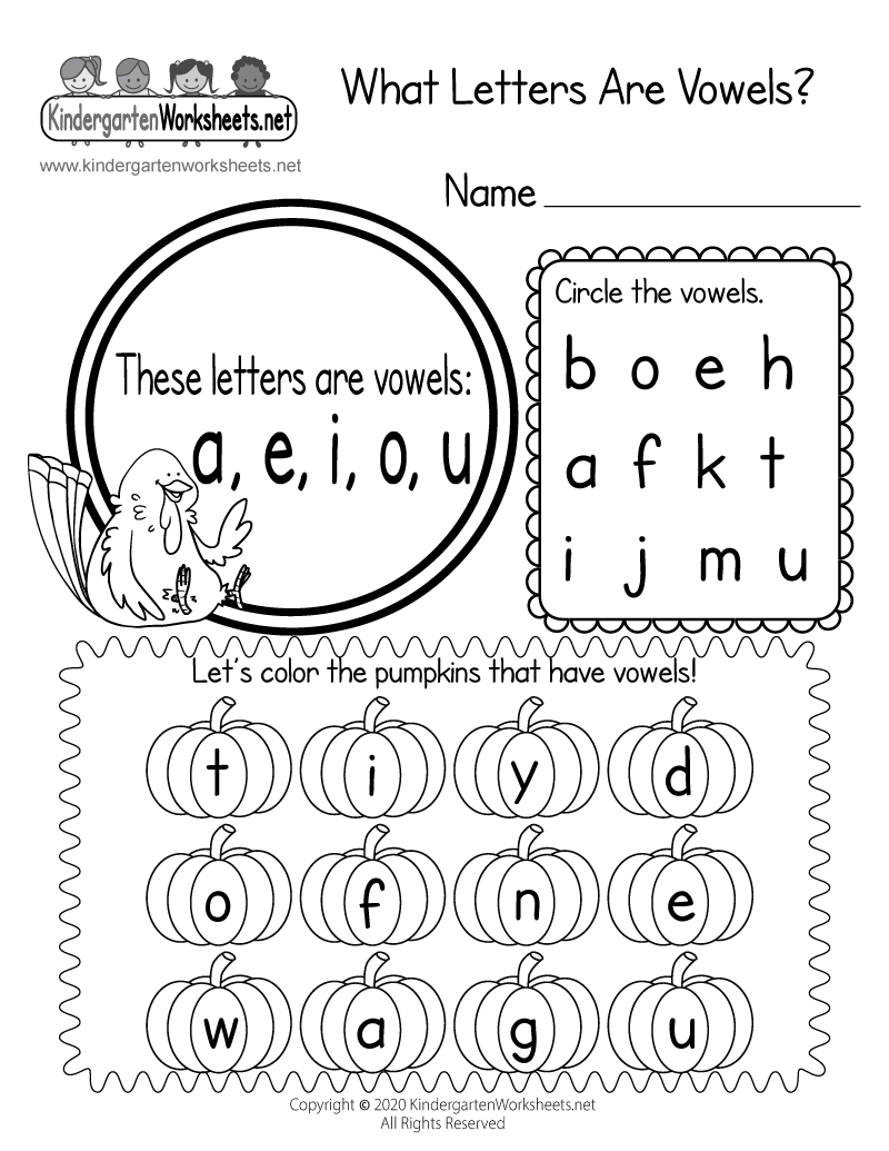 Worksheet On Vowels For Kindergarten Worksheets For Kindergarten