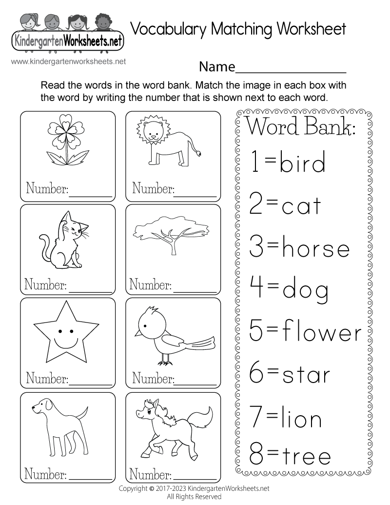 printable vocabulary worksheet free kindergarten english worksheet for kids