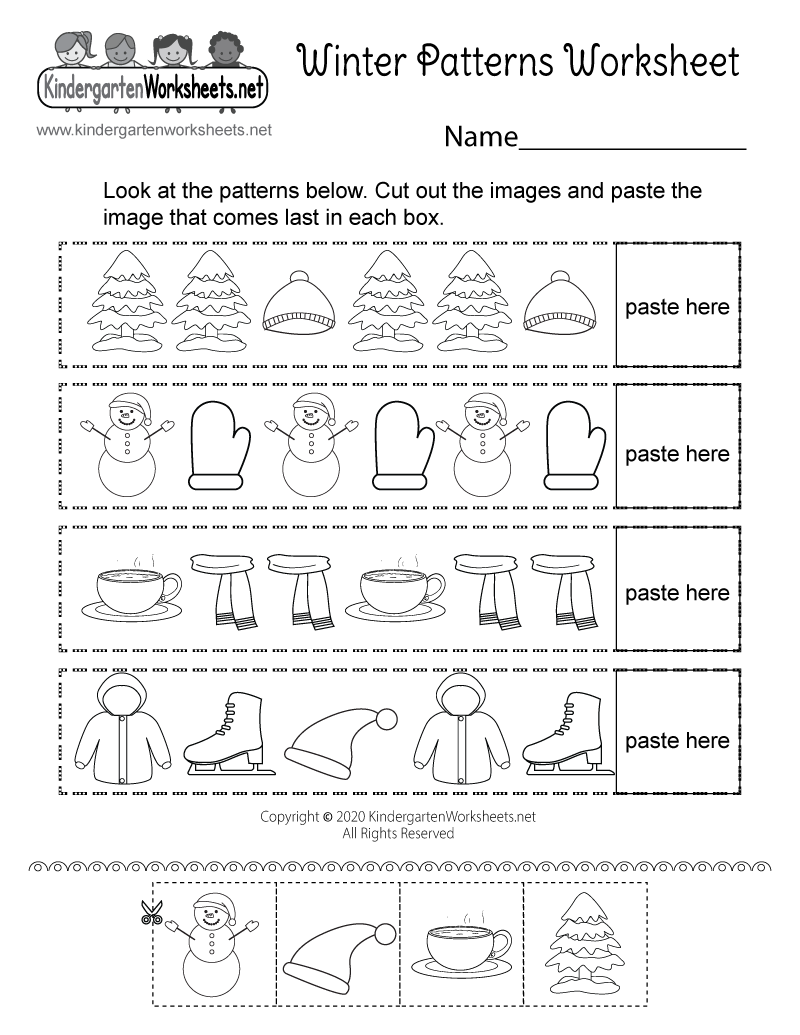 Winter Patterns Worksheet